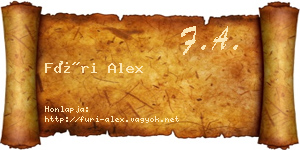 Füri Alex névjegykártya